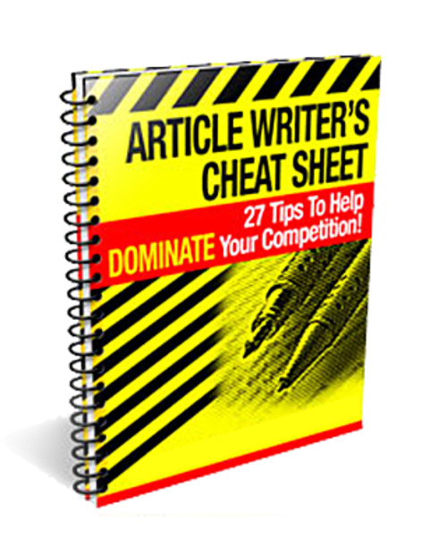 Product picture Article Writers Cheat Sheet plr