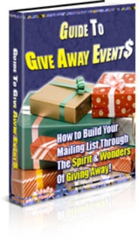Product picture Guide To Give Away Events PLR
