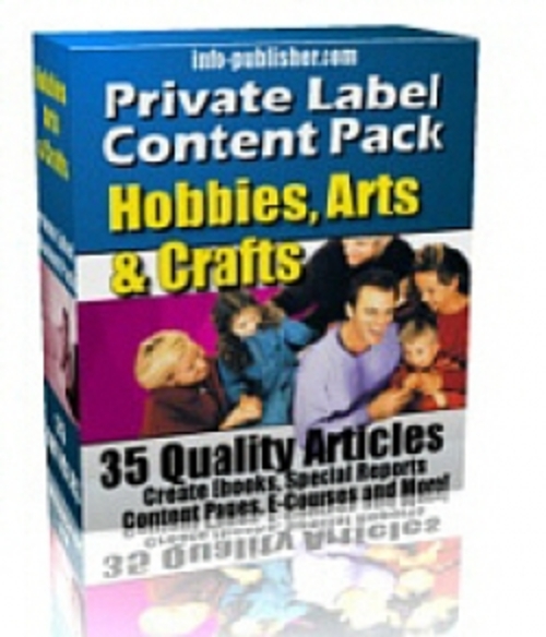 Product picture Private Label Article Pack : Hobbies, Arts & Crafts PLR