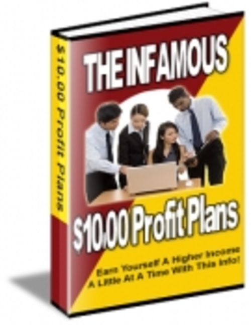 Product picture The Infamous $10.00 Profit Plans mrr